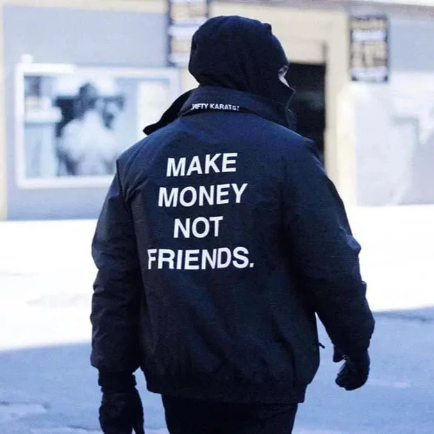 Fifty Karats Make Money Not Friends Jacket in black  with ski mask and gloves