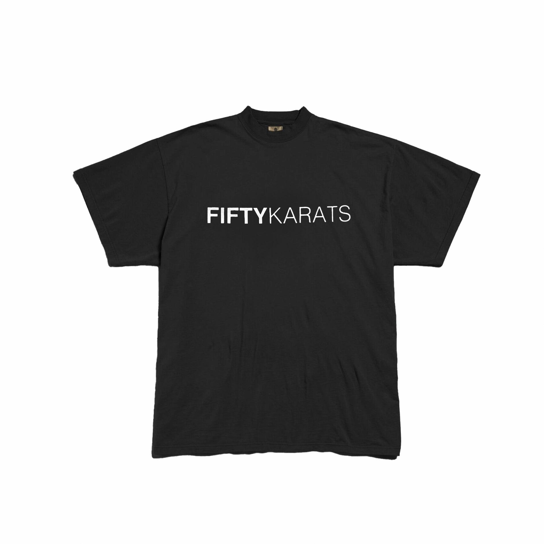 Black Fifty Karats Make Money Not Friends T-Shirt Front with Fifty Karats logo