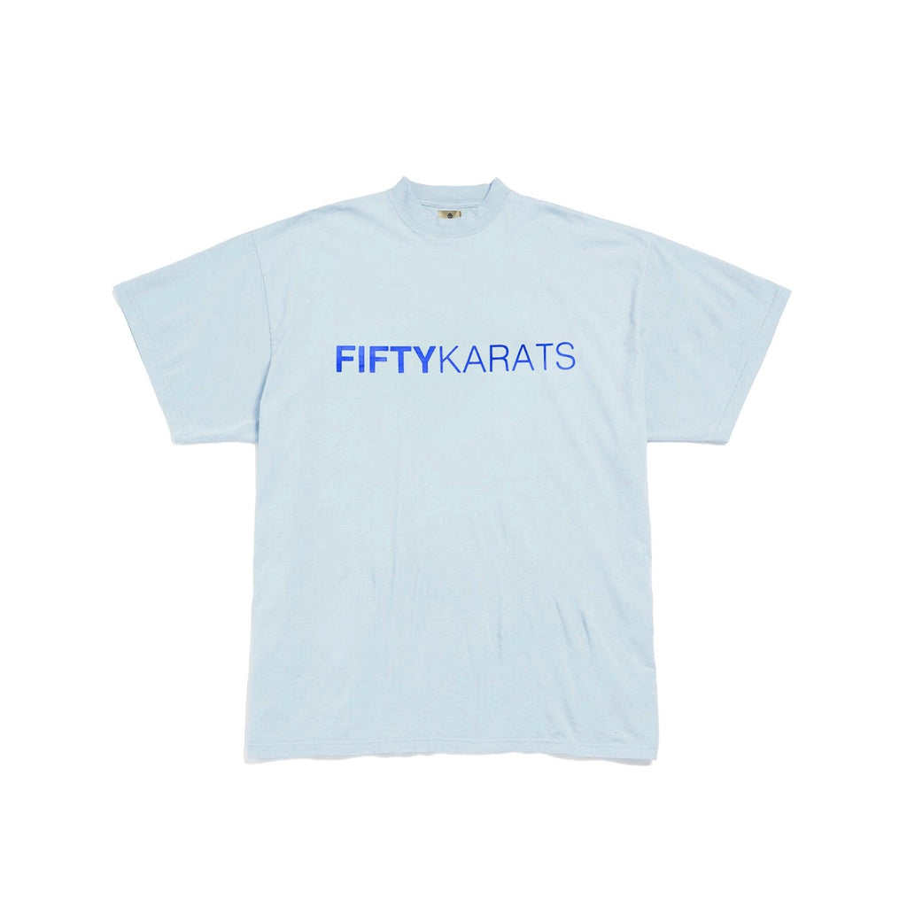 Blue Fifty Karats Make Money Not Friends T-Shirt Front with Fifty Karats logo