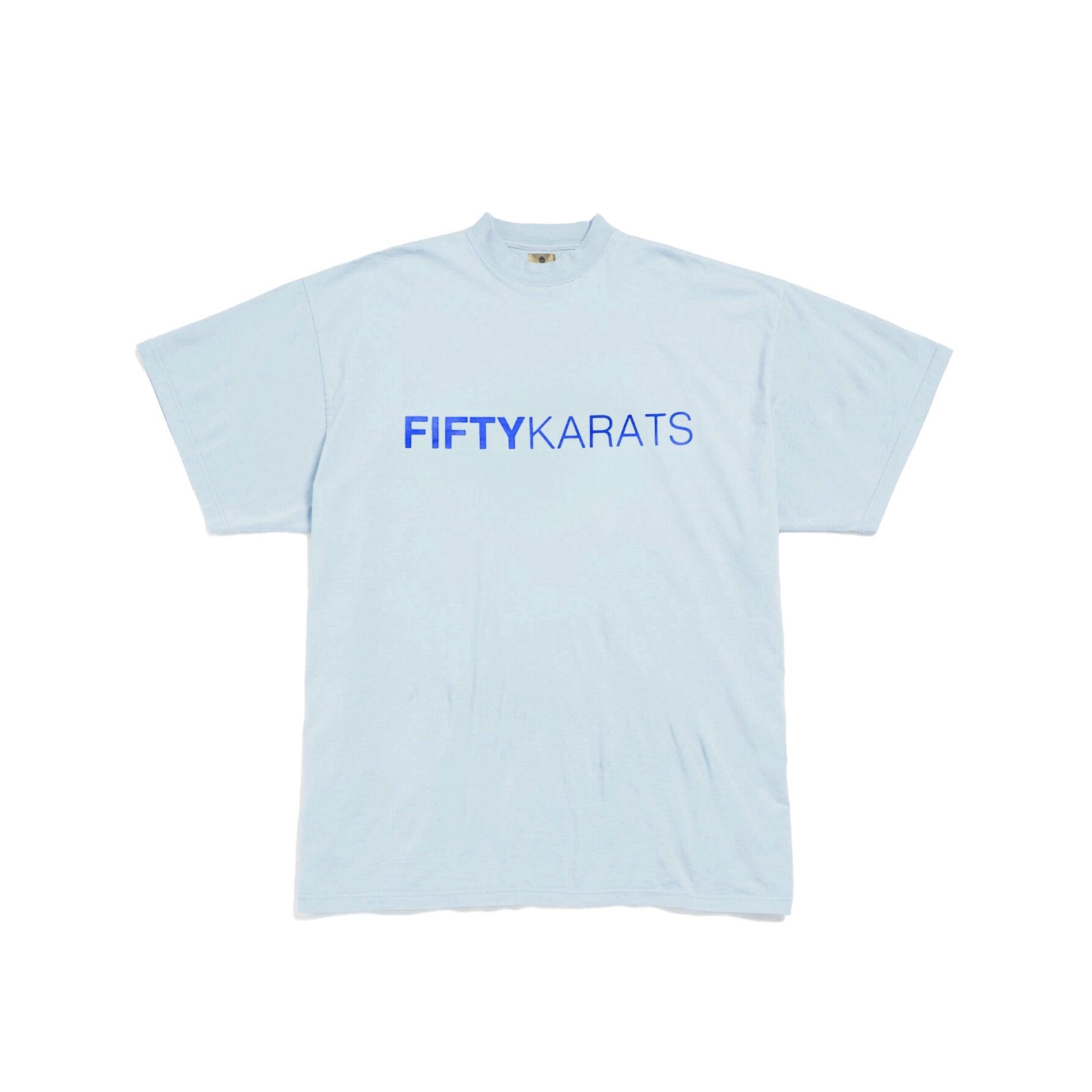 Blue Fifty Karats Make Money Not Friends T-Shirt Front with Fifty Karats logo