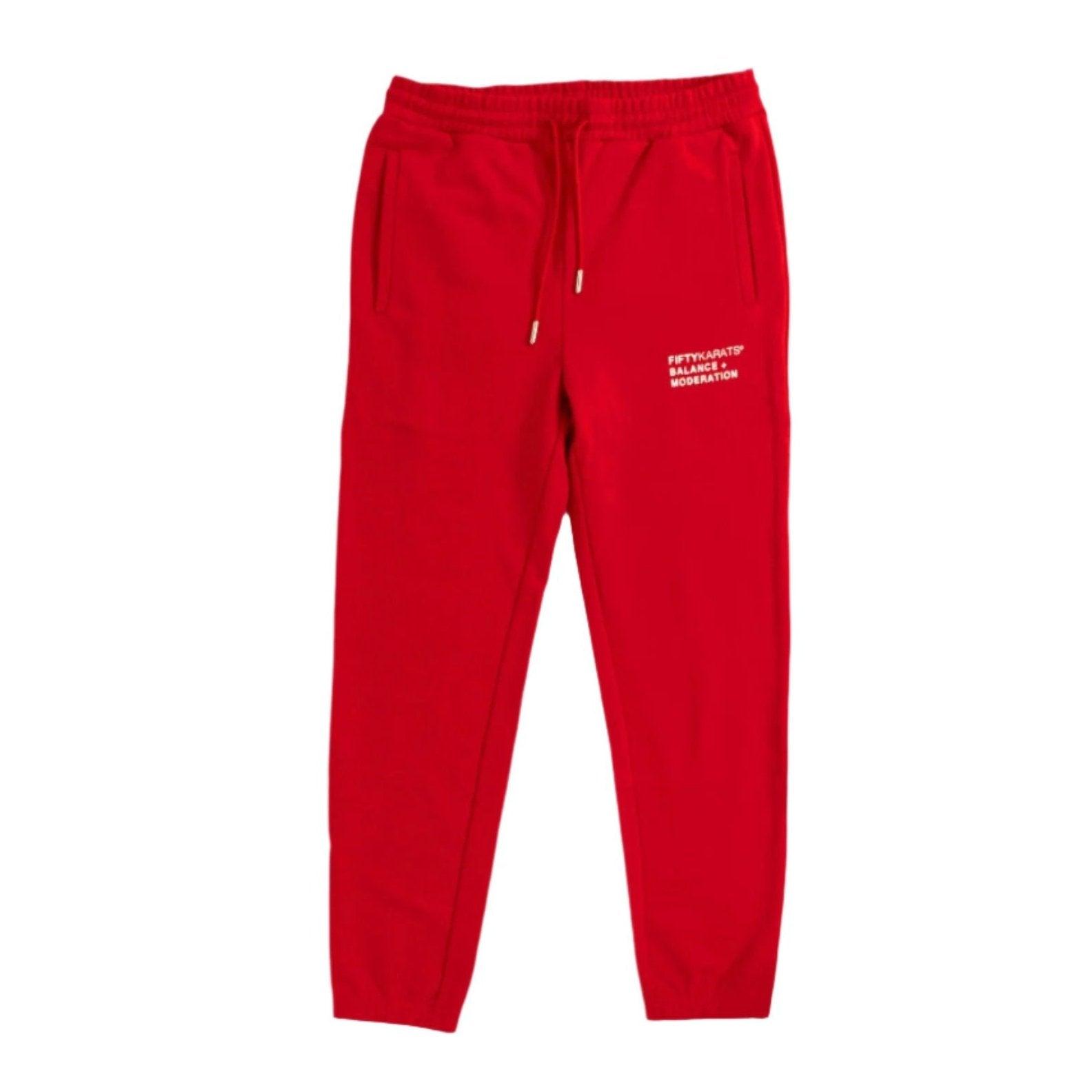 Fifty Karats Sweatpants - Red - Fifty Karats 