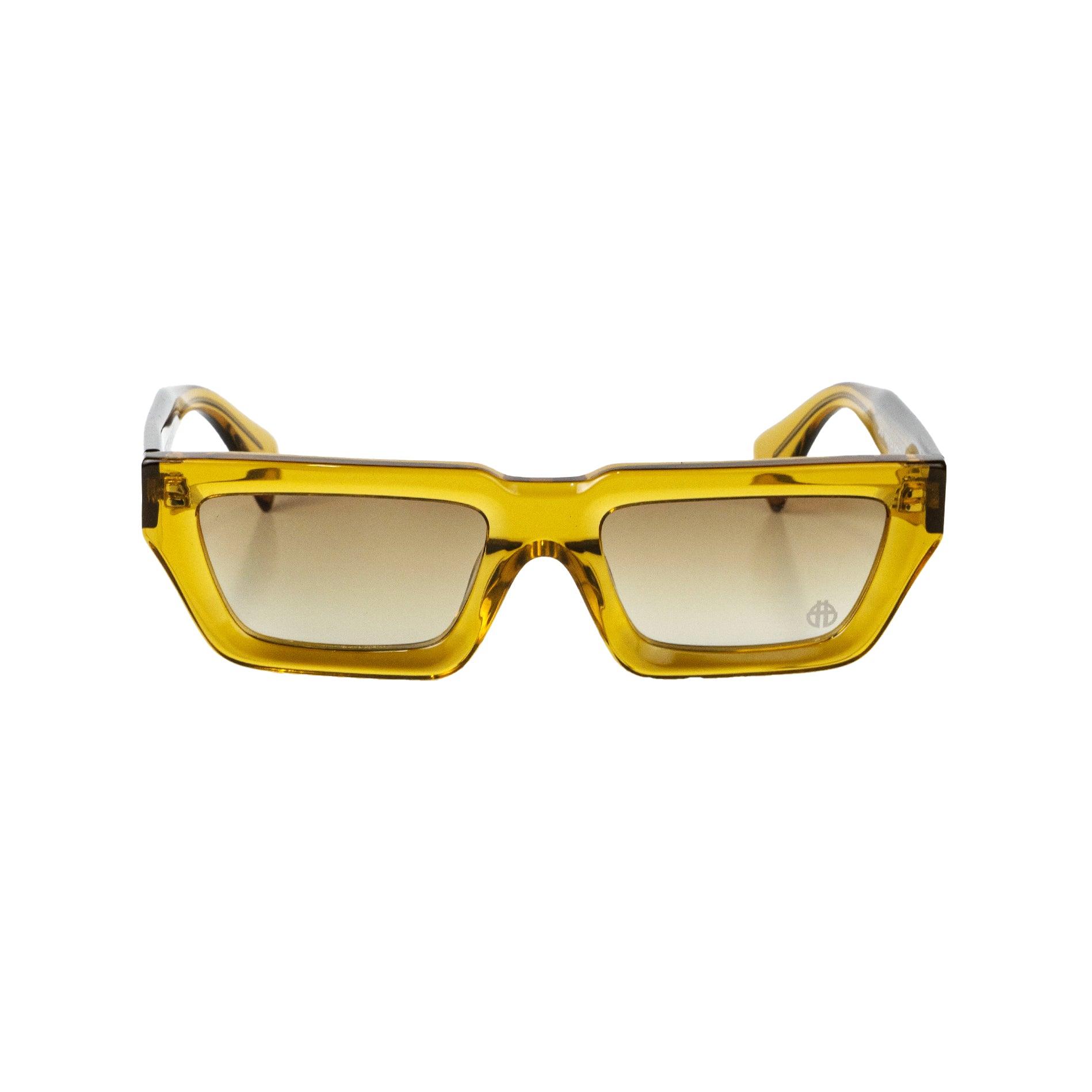 Topaz Conductor Sunglasses Front with beetle icon logo on lens
